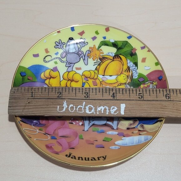 Garfield Calendar January Plate Jim Davis Plate No A 1444 Danbury Mint - Picture 8 of 14